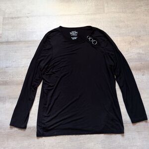 Torrid Women’s Plus Black O Ring Detail Supersoft Longsleeve Top Size 1X? EUC